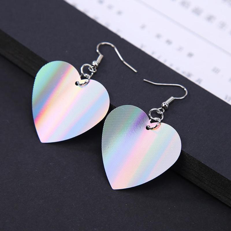 Trendy Sequin Big Heart Dangle Earrings for Women Love Jewelry Chic Silver Color Earing Long Love Jewellery - Trend Catalog