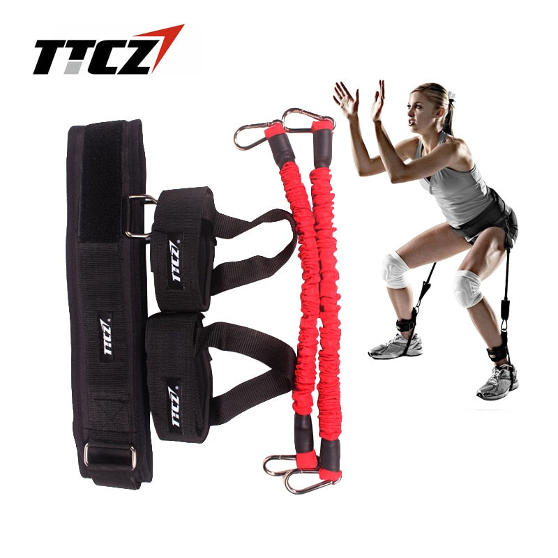 TTCZ Fitness Bounce Trainer Rope Resistance Band  Basketball Tennis Running Jump Leg Strength Agility Training Strap  equipment