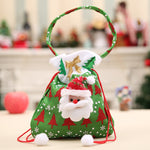 Santa Claus Christmas Decorations For Home Snowman Cloth Gift Bags With Handles For Cookie Candy Drawstring Merry Christmas Bags