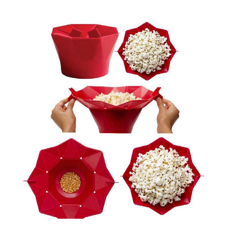 Silicone Popcorn Box Maker Foldable Microwave PopCorn Box Puffed Rice Bowl Home Kitchen Dedicated - Trend Catalog - 