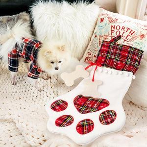 OurWarm Plaid Christmas Stocking New Year Gift Bag for Pet Dog Cat Christmas Goods Xmas Tree Hanging Ornaments navidad 2018 - Trend Catalog - 