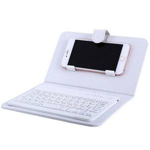 Portable PU Leather Wireless Keyboard Case for iPhone Protective Mobile Phone with Bluetooth Keyboard For IPhone Android Phone - Trend Catalog