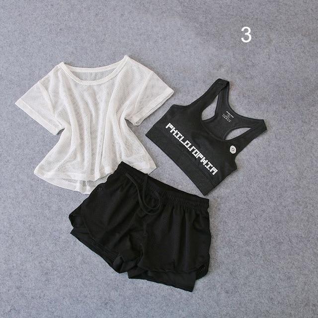 3 Pcs Set Women's Yoga Suit Fitness Clothing Sportswear For Female Workout Sports Clothes Athletic Running Yoga Suit Sets - Trend Catalog