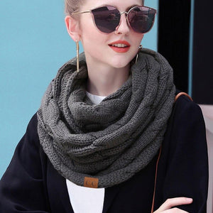 Winter Knitted Cable Ring Scarf Female Autumn Infinity Scarves - Trend Catalog