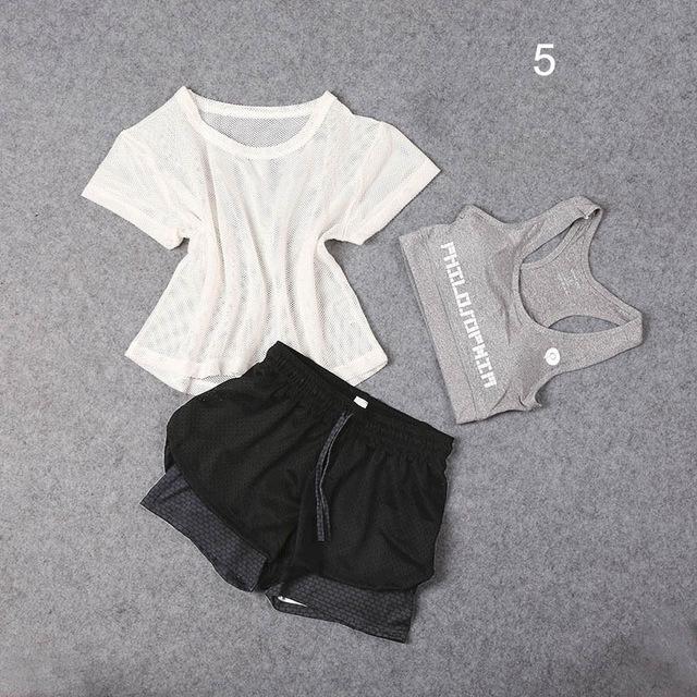 3 Pcs Set Women's Yoga Suit Fitness Clothing Sportswear For Female Workout Sports Clothes Athletic Running Yoga Suit Sets - Trend Catalog