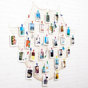 DIY Hanging Picture Photo Frame Display with Clip and Fishing Net Rope Wall Decor Props Wall Decor Photo Frame Set - Trend Catalog - 