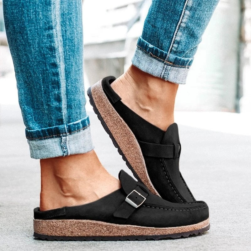 Women summer slippers spring sandals fashion solid buckle women flats shoes casual beach ladies plus size summer sandals - Trend Catalog - 