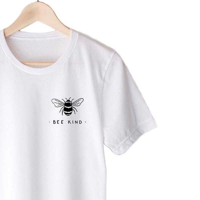 Bee Kind Pocket Print Tshirt Women Tumblr Save The Bees Graphic Tees Women Plus Size T Shirts  Cotton O Neck Tops - Trend Catalog