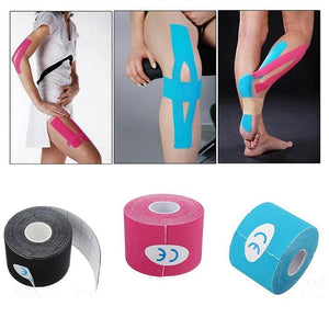2Size Kinesiology Tape Athletic Tape Sport Recovery Tape Strapping Gym Fitness Tennis Running Knee Muscle Protector Scissor - Trend Catalog - 