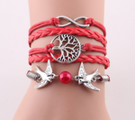Fashion Infinity Tree flying birds charm Imitation Pearl Leather braid women wrap bracelet Bracelets & Bangles for women jewelry - Trend Catalog - 