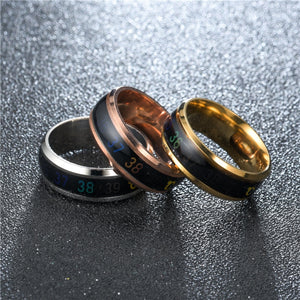 Temperature Ring Titanium Steel Mood Emotion Feeling Intelligent Temperature Sensitive Rings for Women Men Waterproof Jewelry - Trend Catalog - 