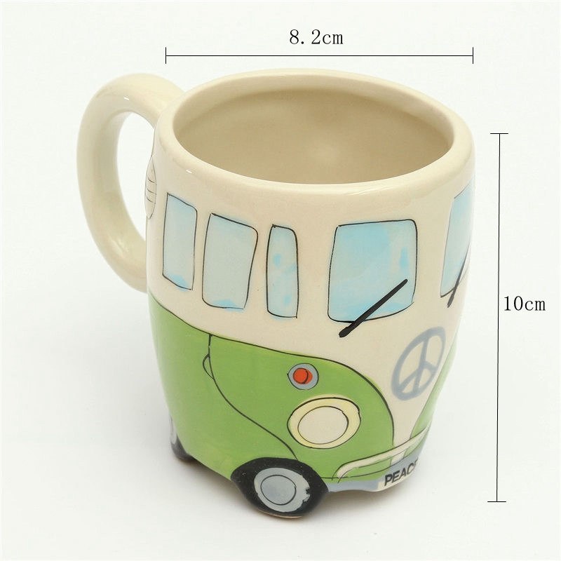 British Hand-painted 3D Double-decker Bus Mug Ceramic UK Retro Coachbus Car Coffee Cup Friends Tv Klimt Caneca Criativa Gift Box - Trend Catalog - 