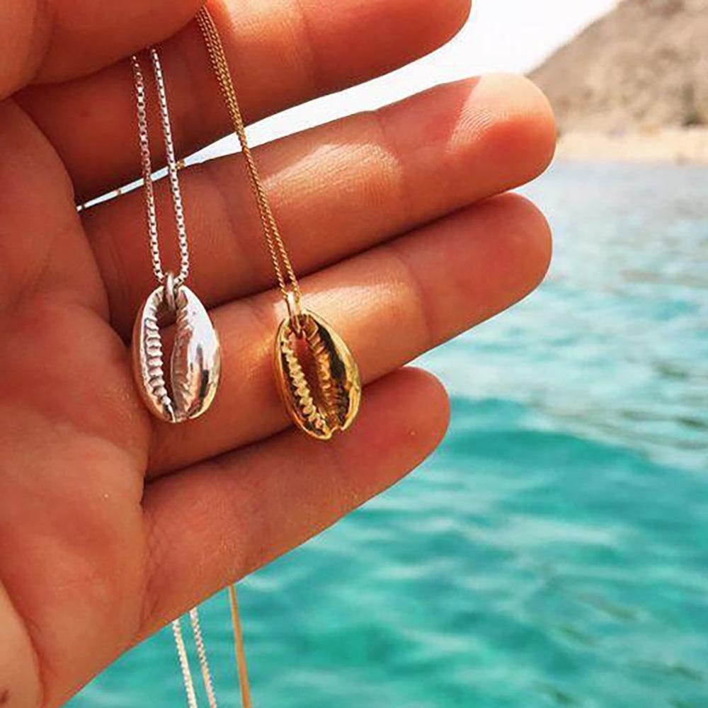 Vintage Fashion Gold Silver Color Conch Shell Necklace For Women Shape Pendant Simple Seashell Ocean Beach Boho Jewelry - Trend Catalog