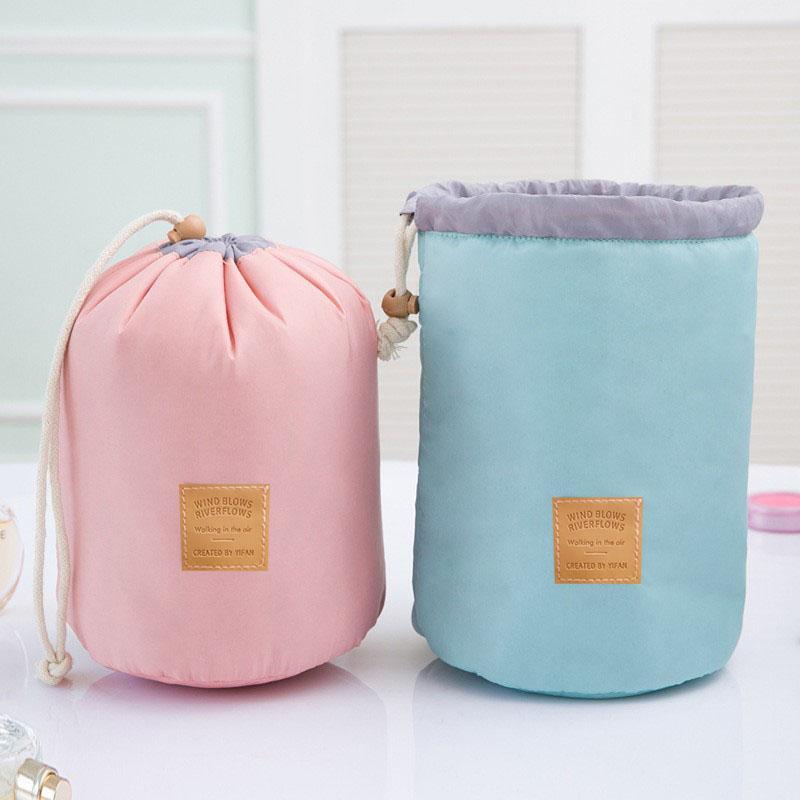 High Quality Waterproof Barrel Travel Cosmetic Bag Cosmetic Bag Nylon Wash Bag Dressing Box Storage Bag Large Capacity - Trend Catalog