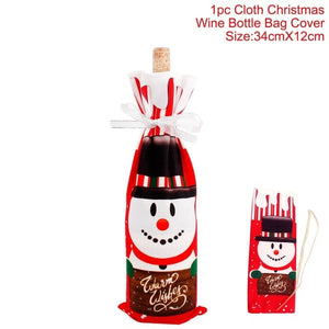 FengRise Christmas Decorations for Home Santa Claus Wine Bottle Cover Snowman Stocking Gift Holders Xmas Navidad Decor New Year - Trend Catalog - 