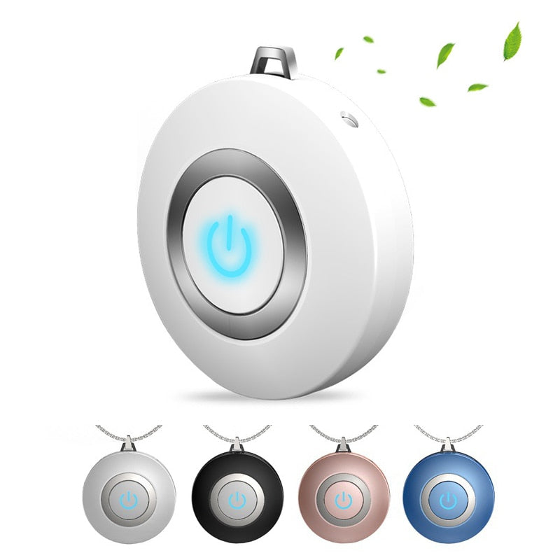Wearable Air Purifier Necklace Mini Portable USB Air Cleaner Negative Ion Generator Low Noise Air Freshener