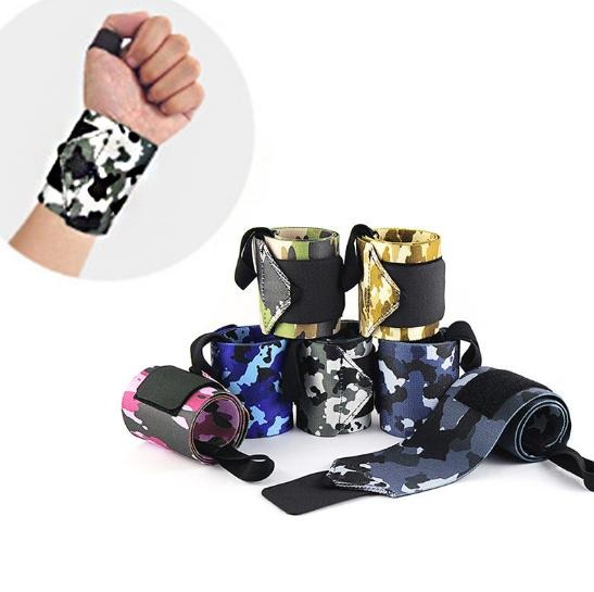 1 Pair  Camouflage nylon stretch wrap, protects wrist Weightlifting wristband bandage sports protector wristband - Trend Catalog - Wrist Wraps Protectors