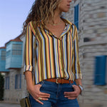 Women Blouses  Fashion Long Sleeve Turn Down Collar Office Shirt Chiffon Blouse Shirt Casual Tops