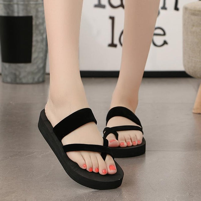 Women Summer Non-slip Platform Shoes Wedges High Heel Woman Outdoor Beach Slippers Sandals - Trend Catalog - 