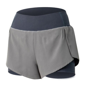 Women Gym Double shorts side pocket running shorts breathable quick dry yoga women shorts workout fitness sportwear - Trend Catalog
