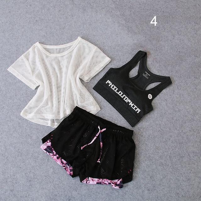 3 Pcs Set Women's Yoga Suit Fitness Clothing Sportswear For Female Workout Sports Clothes Athletic Running Yoga Suit Sets - Trend Catalog