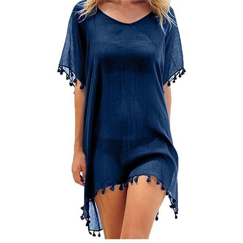 Chiffon Tassels Beach Wear Women Swimsuit Cover Up Swimwear Bathing Suits Summer Mini Dress. Cover up shirt, - Trend Catalog