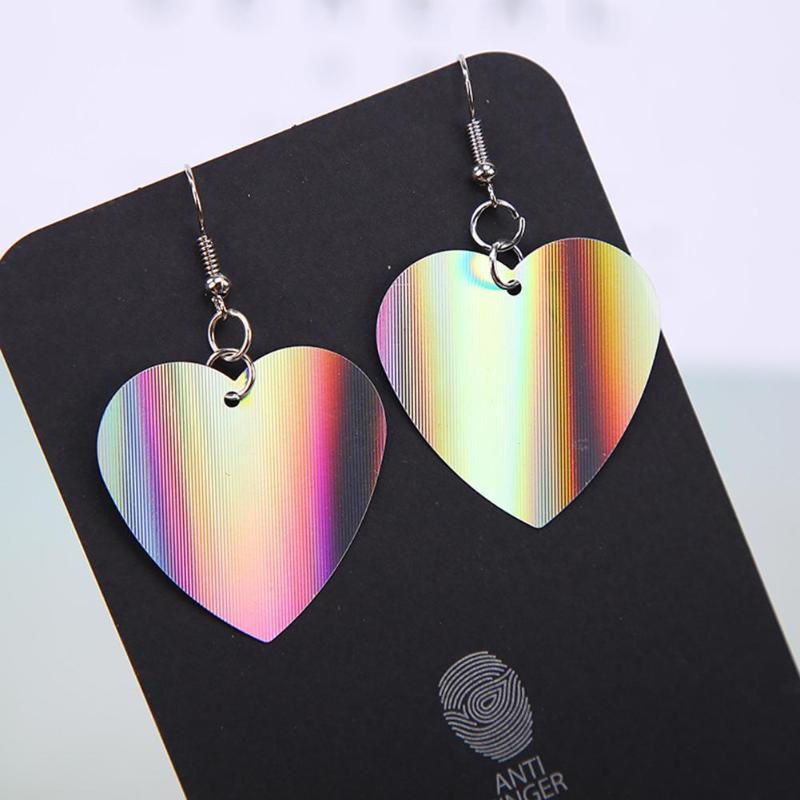 Trendy Sequin Big Heart Dangle Earrings for Women Love Jewelry Chic Silver Color Earing Long Love Jewellery - Trend Catalog