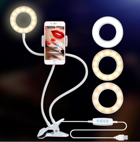 Photo Studio Selfie LED Ring Light with Cell Phone Mobile Holder for Youtube Live Stream Makeup Camera Lamp for iPhone Android - Trend Catalog