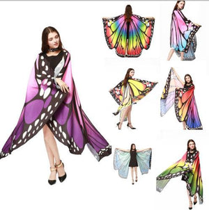 7 Colors Women Scarf Pashmina Butterfly Wing Cape Peacock Shawl Wrap Gifts Cute Novelty Print Scarves Pashminas - Trend Catalog