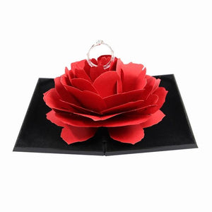 3D Pop Up Red Rose Flower Ring Box Wedding Engagement Box Jewelry Storage Holder Case - Trend Catalog - 