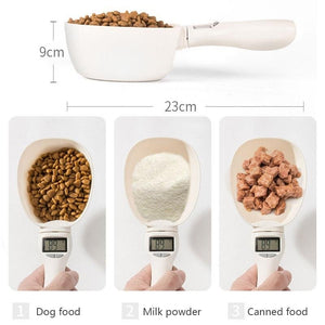 Pet Measuring Spoon Cup Of Pet Dog Food Water Scoop Scale Spoon LED Display Bowl For Cat Pets Feeder Dog Feeding Bowls