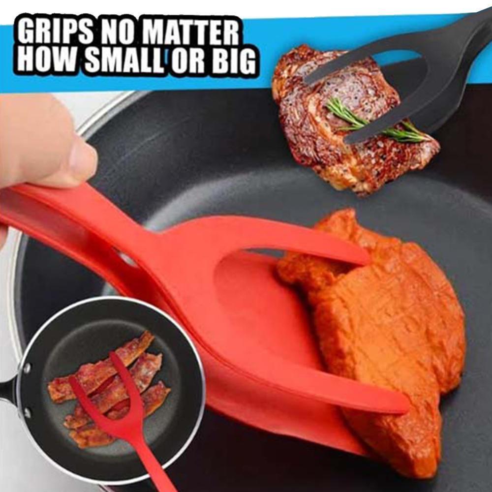 2 in 1 Grip and Flip Tongs, Egg Spatula & Tongs, Clamp Pancakes, Fried Egg, French Toast, and Omelet, etc...  Kitchen Accessories - Trend Catalog - 2 in 1 Grip and Flip Tongs