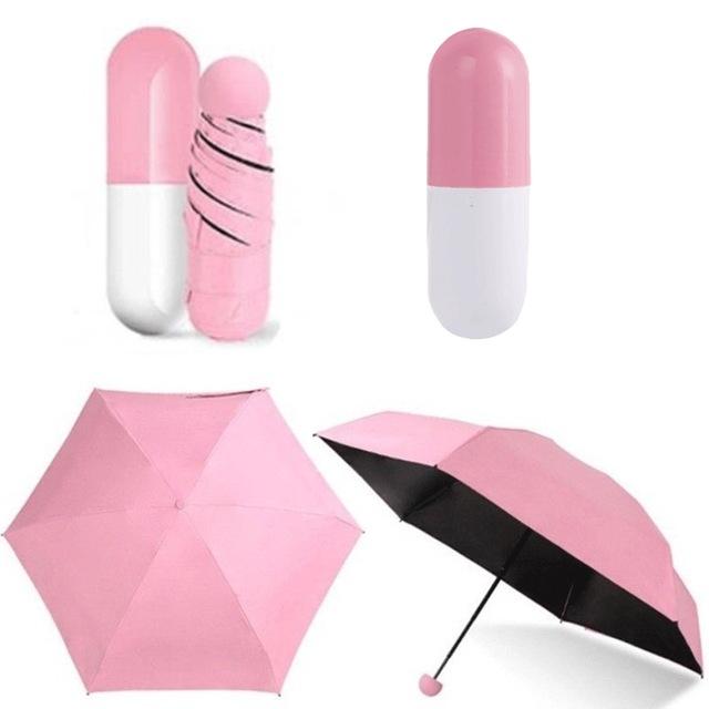 Mini Folding Capsule Small Umbrella With Pill Package Box Pocket Parasol Rain Anti-UV Portable Travel Umbrella Sunny Rainy Day - Trend Catalog