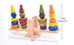 Montessori teaching AIDS children wooden rainbow tower balance toys, children clown balance blocks wood toys - Trend Catalog