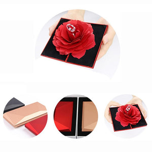 3D Pop Up Red Rose Flower Ring Box Wedding Engagement Box Jewelry Storage Holder Case - Trend Catalog - 