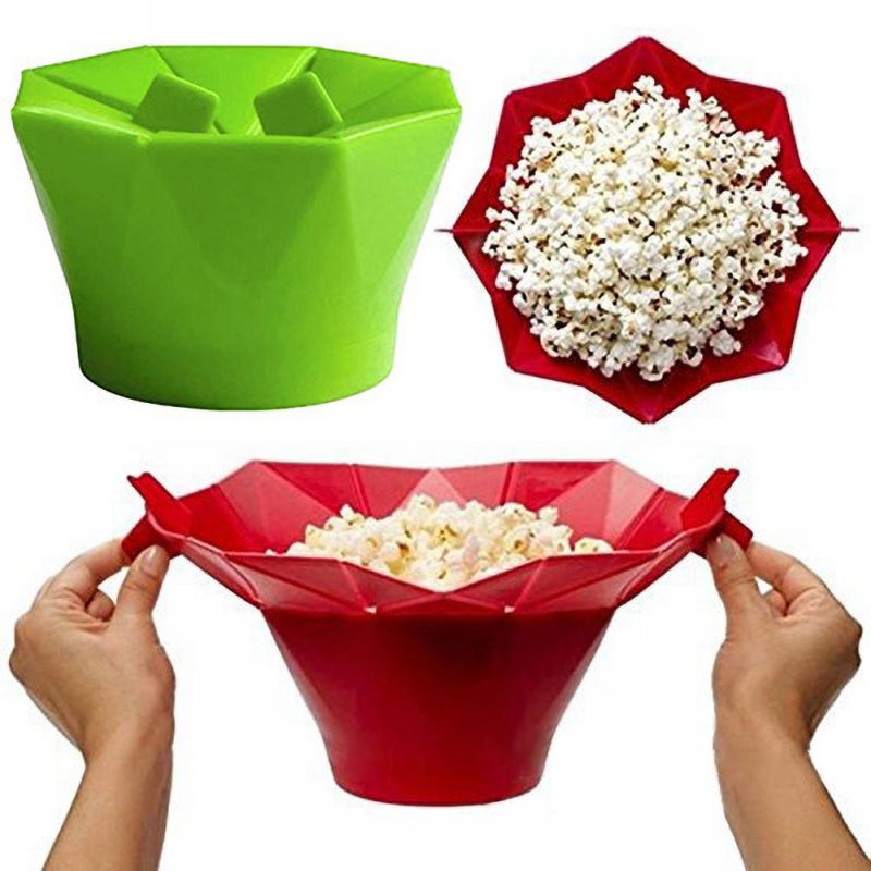 Silicone Popcorn Box Maker Foldable Microwave PopCorn Box Puffed Rice Bowl Home Kitchen Dedicated - Trend Catalog - 