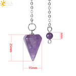 CSJA Small Size Reiki Pendulum Natural Stone Amulet Healing Crystal Pendant Meditation Hexagonal Pendulums