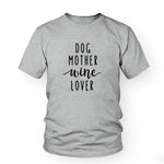 Dog Mother Wine Lover T-Shirt Dog Mom Shirt Girl Dog Love Tee Dog and Wine Lover Casual TOP Style Outfits Clothing - Trend Catalog - 