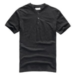 Bamboo cotton men's short sleeved T-shirt summer Henry collar casual Metrosexual men slim new brand top tees