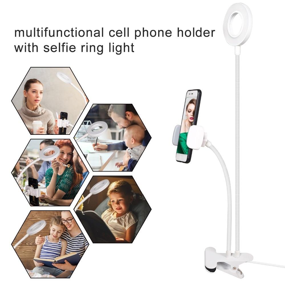 Photo Studio Selfie LED Ring Light with Cell Phone Mobile Holder for Youtube Live Stream Makeup Camera Lamp for iPhone Android - Trend Catalog