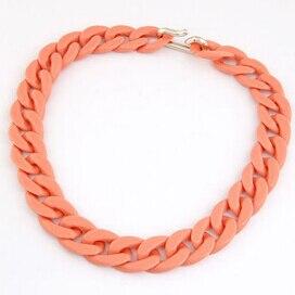 Statement Chunky Long Chain Necklaces For Women Boho Colorful Plastic Chain Choker Necklaces Pendants Fashion Women Jewelry