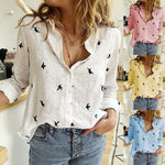 Women's Birds Print Shirts 35% Cotton Long Sleeve Female Tops 2020 Spring Summer Loose Casual Office Ladies Shirt Plus Size 5XL - Trend Catalog