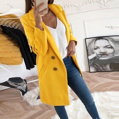 Plus Size Autumn Winter Wool Coat Women Elegant Blazer Ladies Cashmere Womens Coats Office Solid Medium Long Section Camel Coat - Trend Catalog