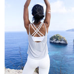 Backless Sports Tank Tops For Women Pink Sleeveless Gym Yoga Shirts White Workout Clothes - Trend Catalog - 