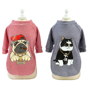 Cute Dog Clothes For Small Dogs Cats Pug French Bulldog Chihuahua Cotton Pet Clothes Puppy Shirt Summer Dog Vest T-shirts S-2XL