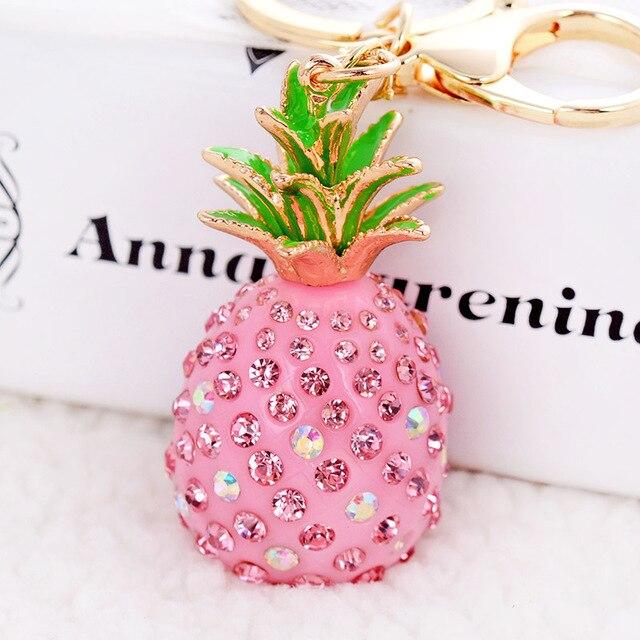 Tropical Fruit Pineapple Crystal Keychains, accessories, key ring carm,Purse Bag Pendant For Car Keyrings High-grade Gift key chains holder - Trend Catalog