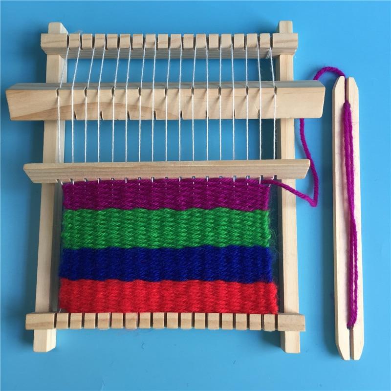 Wooden Weaving Craft Yarn Little Loom DIY Wool, Kids Educational Montessori Toys for Children Materials Kits Fun - Trend Catalog