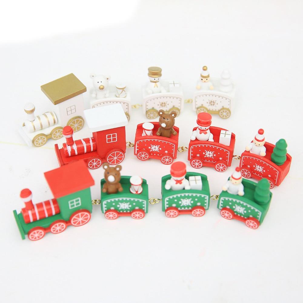 Christmas Train Painted Wood Christmas Decoration for Home Merry Christmas Ornament Navidad 2019 Xmas Decoration New Year Gift,Q - Trend Catalog