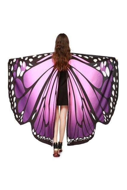 7 Colors Women Scarf Pashmina Butterfly Wing Cape Peacock Shawl Wrap Gifts Cute Novelty Print Scarves Pashminas - Trend Catalog