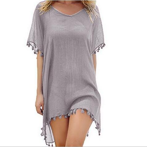 Chiffon Tassels Beach Wear Women Swimsuit Cover Up Swimwear Bathing Suits Summer Mini Dress. Cover up shirt, - Trend Catalog